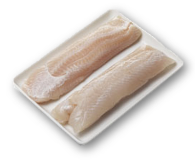 Nyelvhalfilé, trópusi, bőr nélküli, szálkamentes, 60-90 g/ db, vadon fogott, adalékmentes, jégmentes, 1 kg/cs, fagyasztott